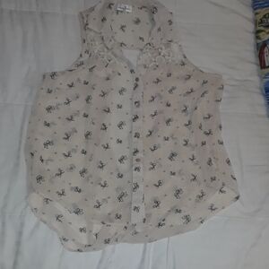 𝅺mary Jane USA sheer bowtie patterned top